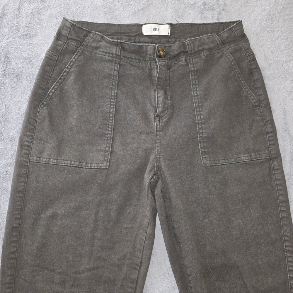 BKE Olive Green Straight Leg Utility Pants Womens Size 29 Stretch Cotton Blend